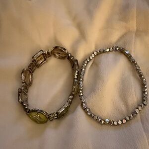 Elegant Silver and Gold Beaded Bracelets
